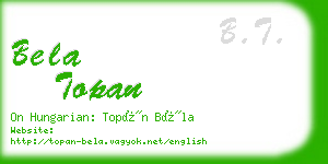 bela topan business card